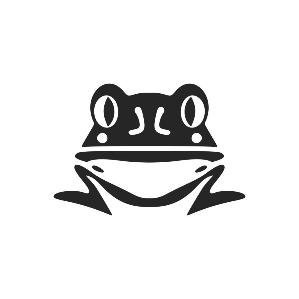 A graceful black white vector logo of the toad. Isolated on a white background.