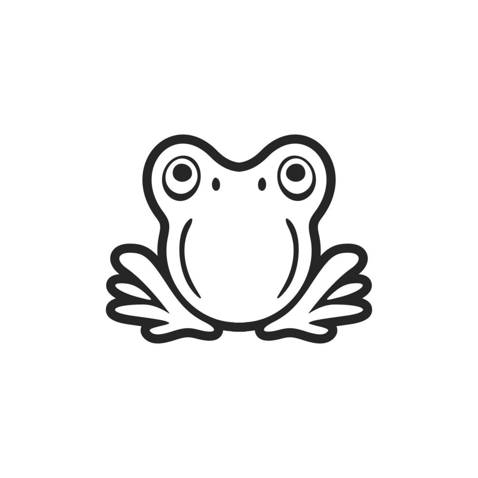 A graceful black white vector logo of the toad. Isolated.