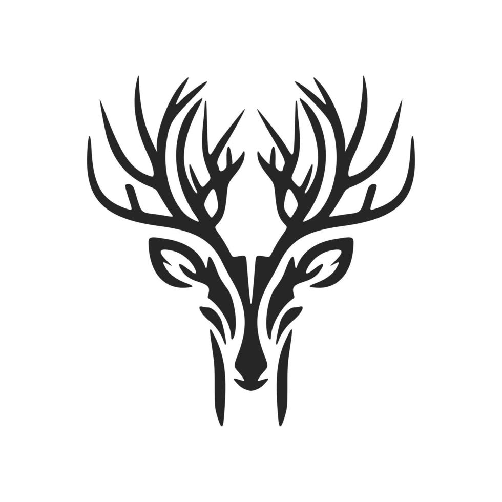 Stylish black deer logo. Isolated. vector