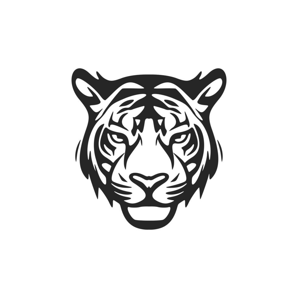 elegante negro blanco vector logo tigre. aislado en un blanco antecedentes.