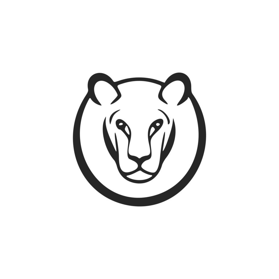Chic black white vector logo tiger. Isolated on a white background.