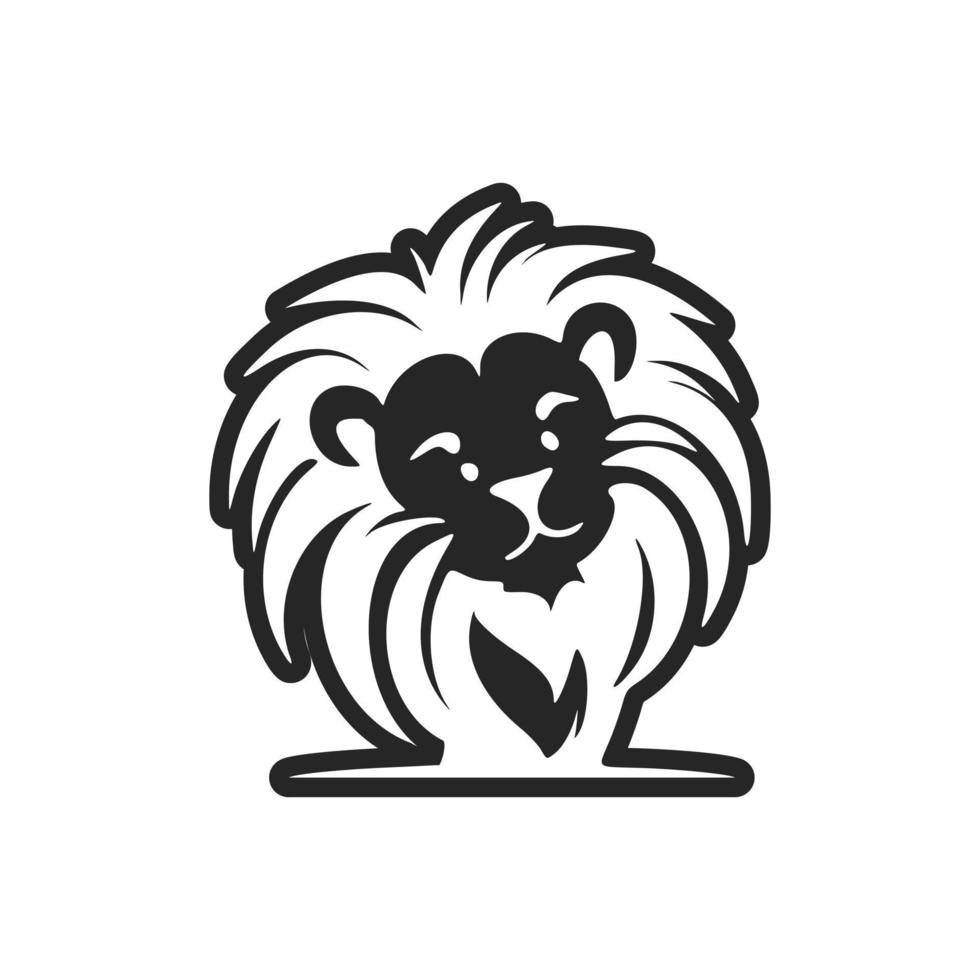 Sophisticated black and white cute lion logo. Good for business. vector