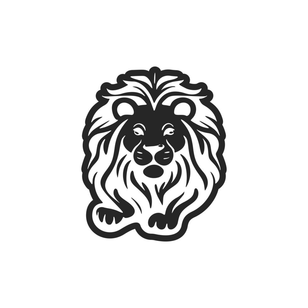 Stylish black and white cute lion logo. Good for brands. vector