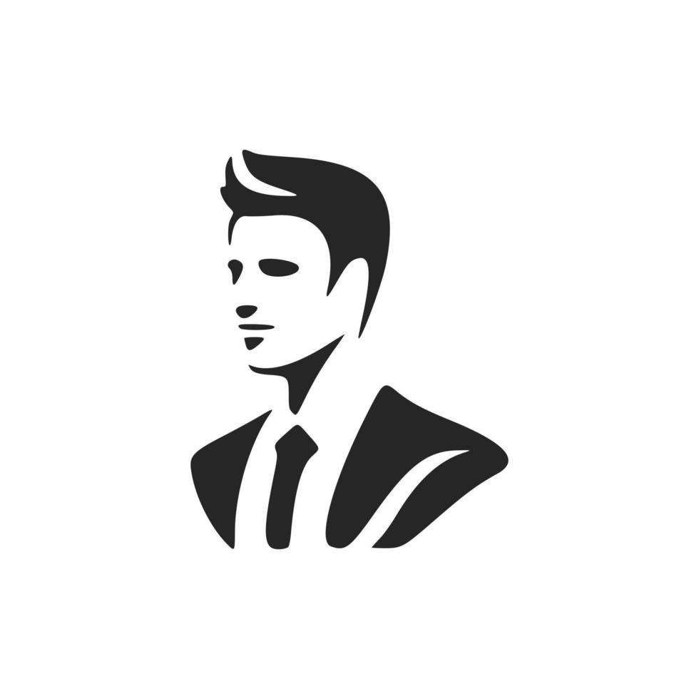 Trendy black and white businessman logo. Good for brands. vector