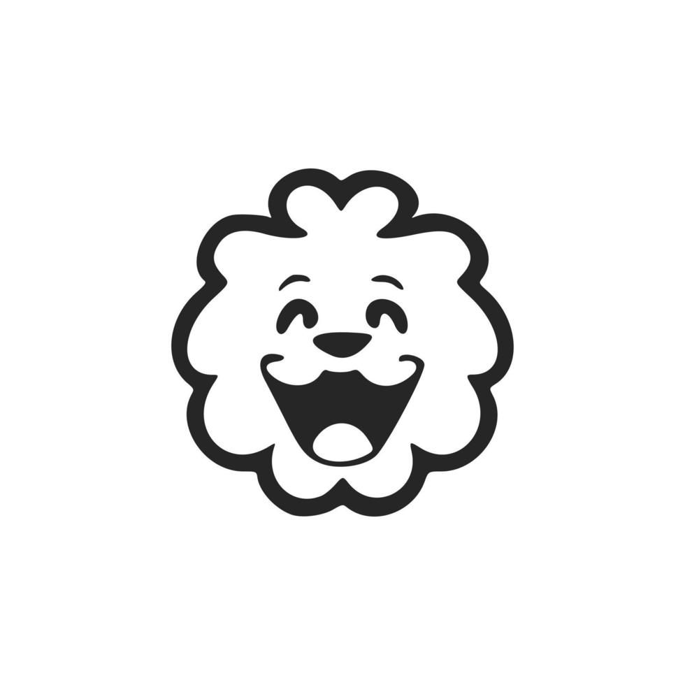 Chic black and white cute lion logo. Good for business. vector