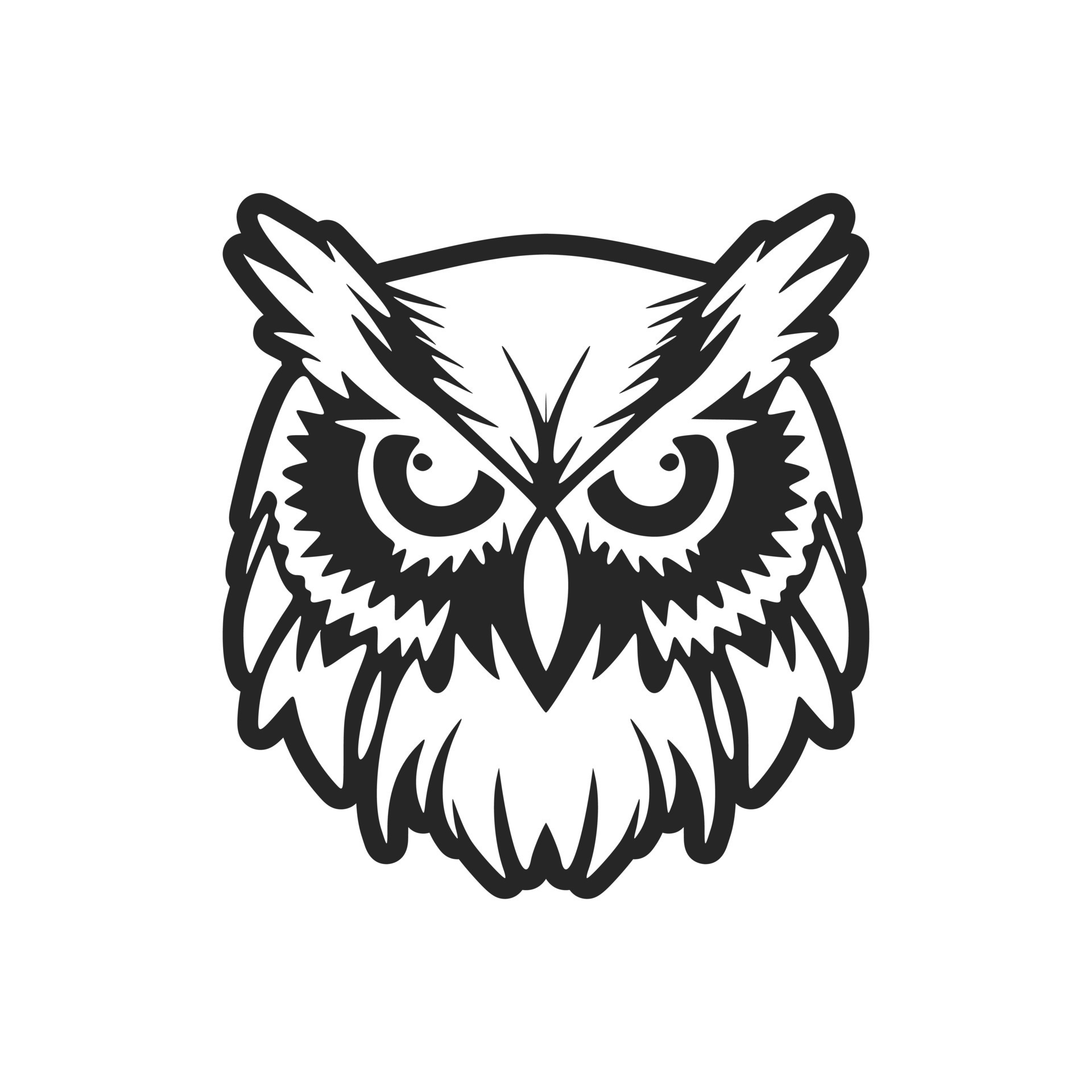 Cool Black Owl Logo Isolated On A White Background 20205932 Vector 