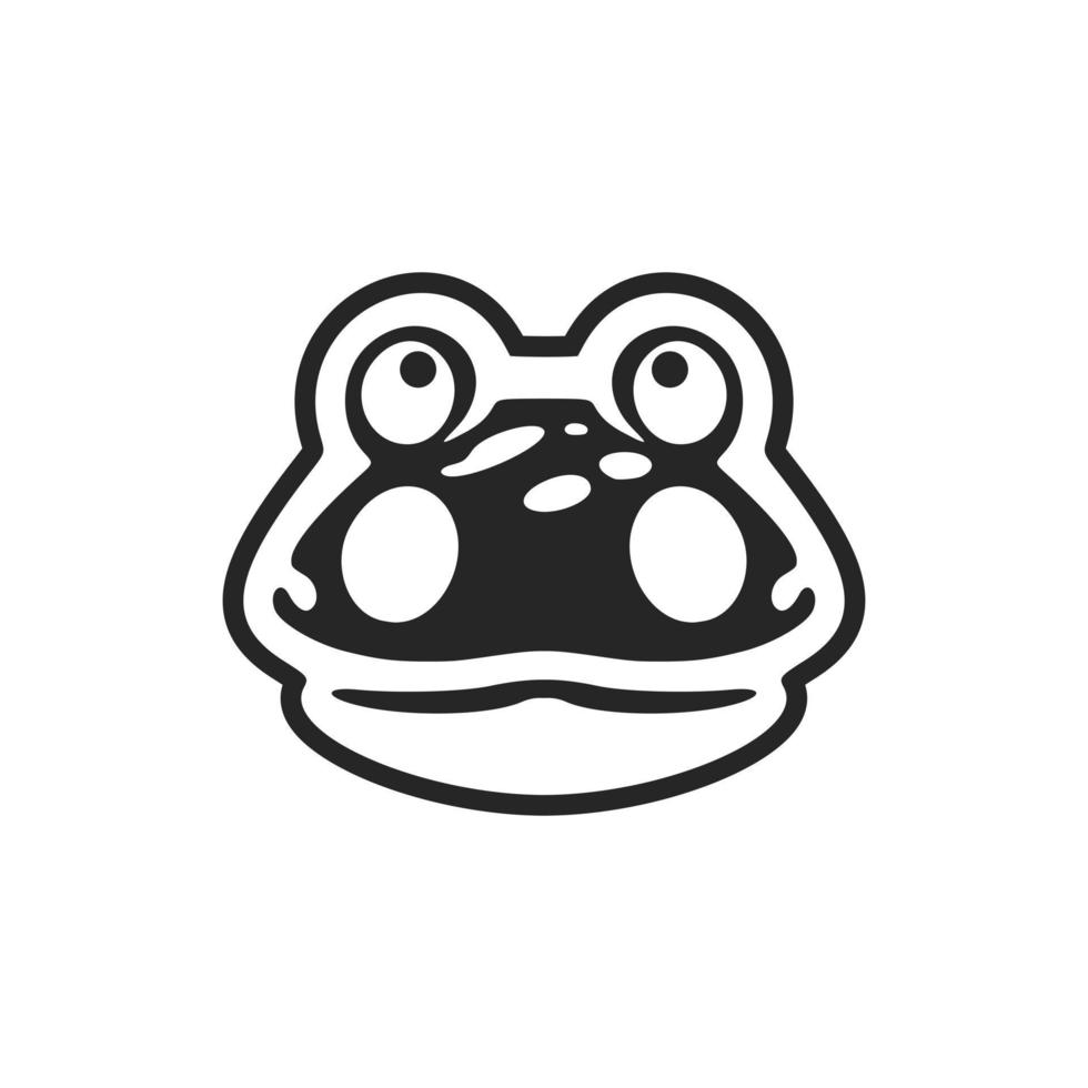 Exquisite black white vector logo of the toad. Isolated on a white background.