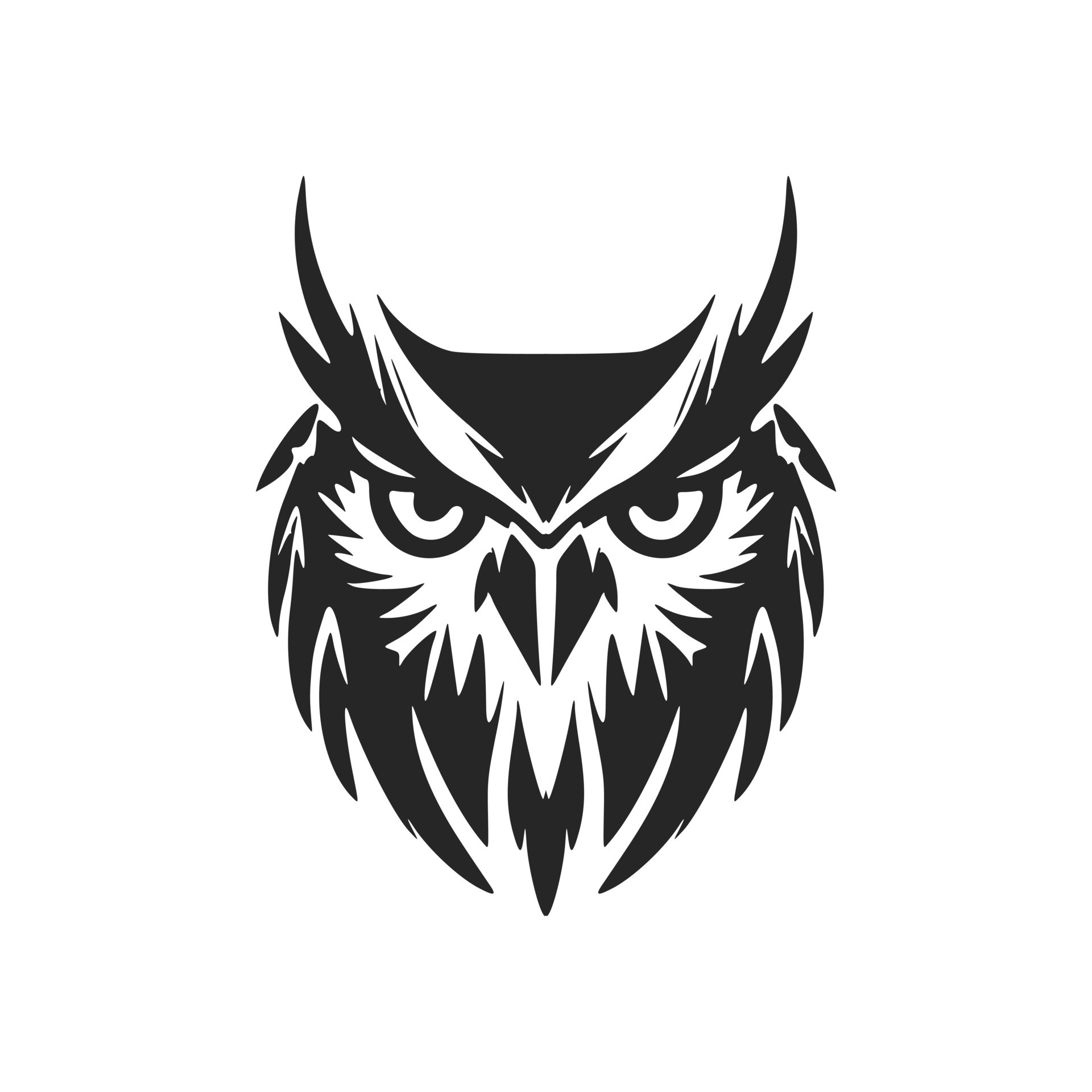Cool black owl logo. Isolated on a white background. 20205965 Vector
