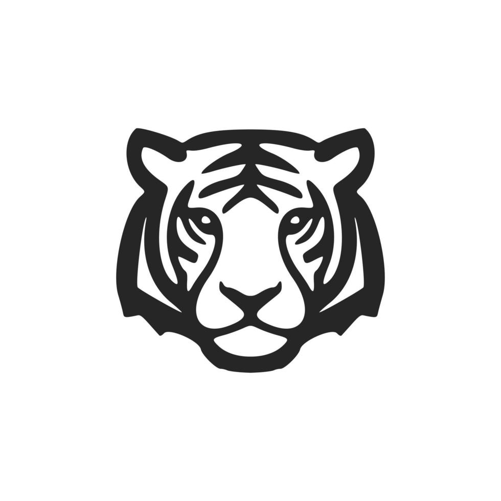 elegante sencillo negro blanco vector logo tigre. aislado en un blanco antecedentes.