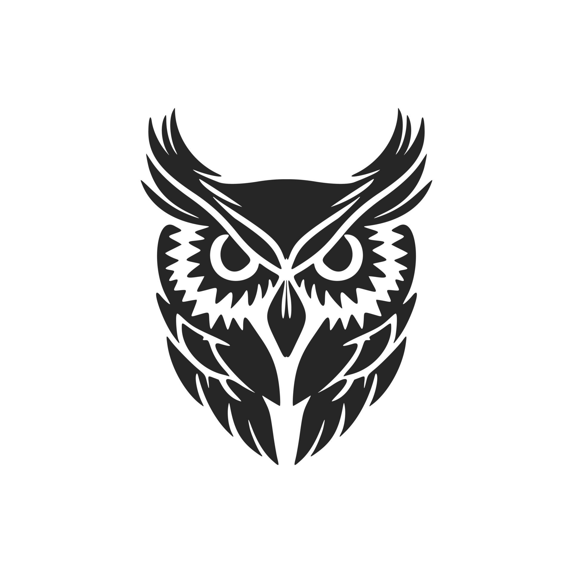 Cool black vector owl vector logo. Isolated. 20206006 Vector Art at