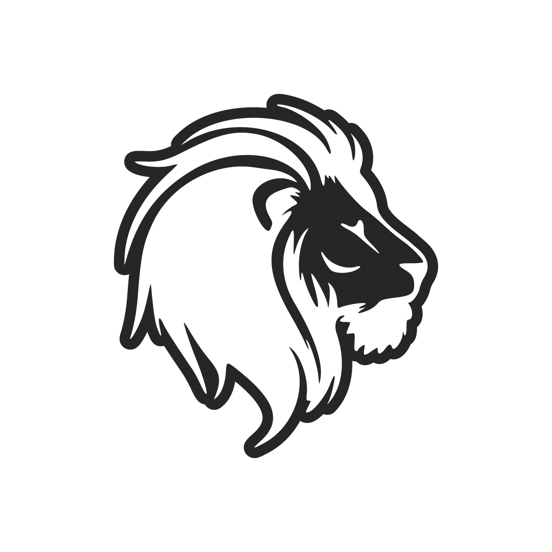 Stylish simple black lion logo. Isolated on a white background