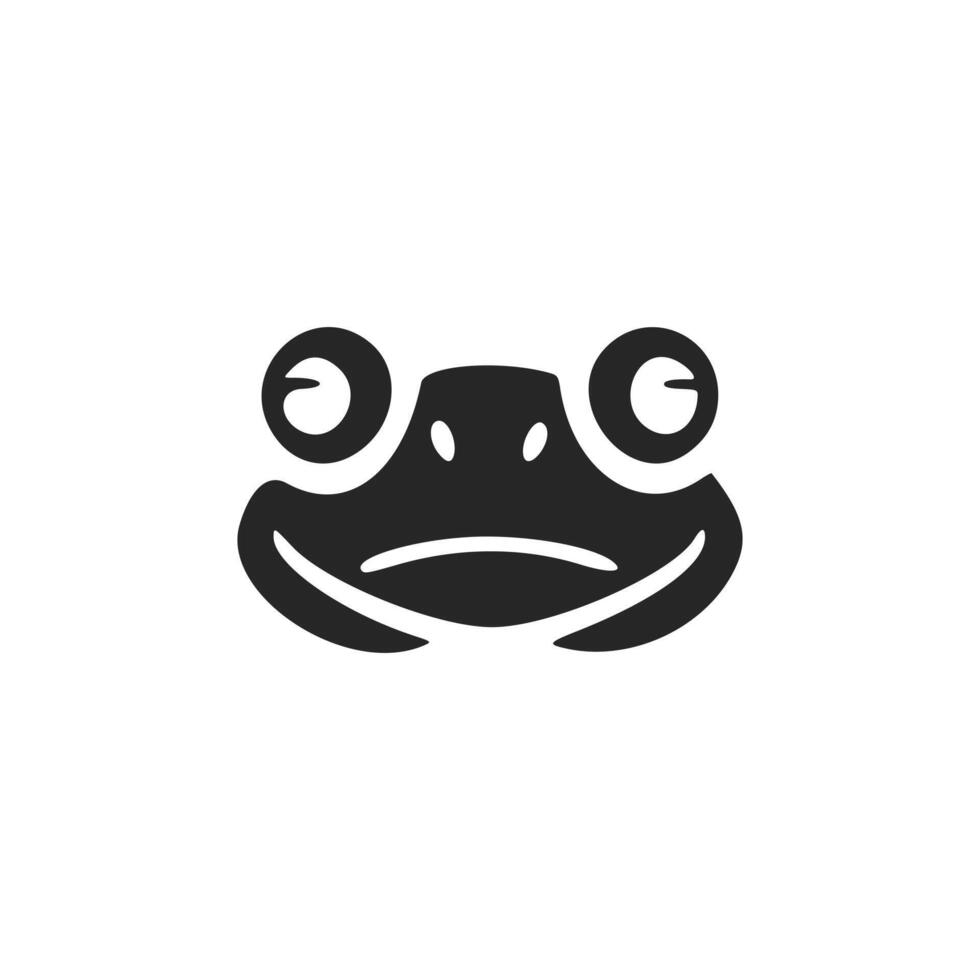 Exquisite simple black white vector logo of the toad. Isolated on a white background.