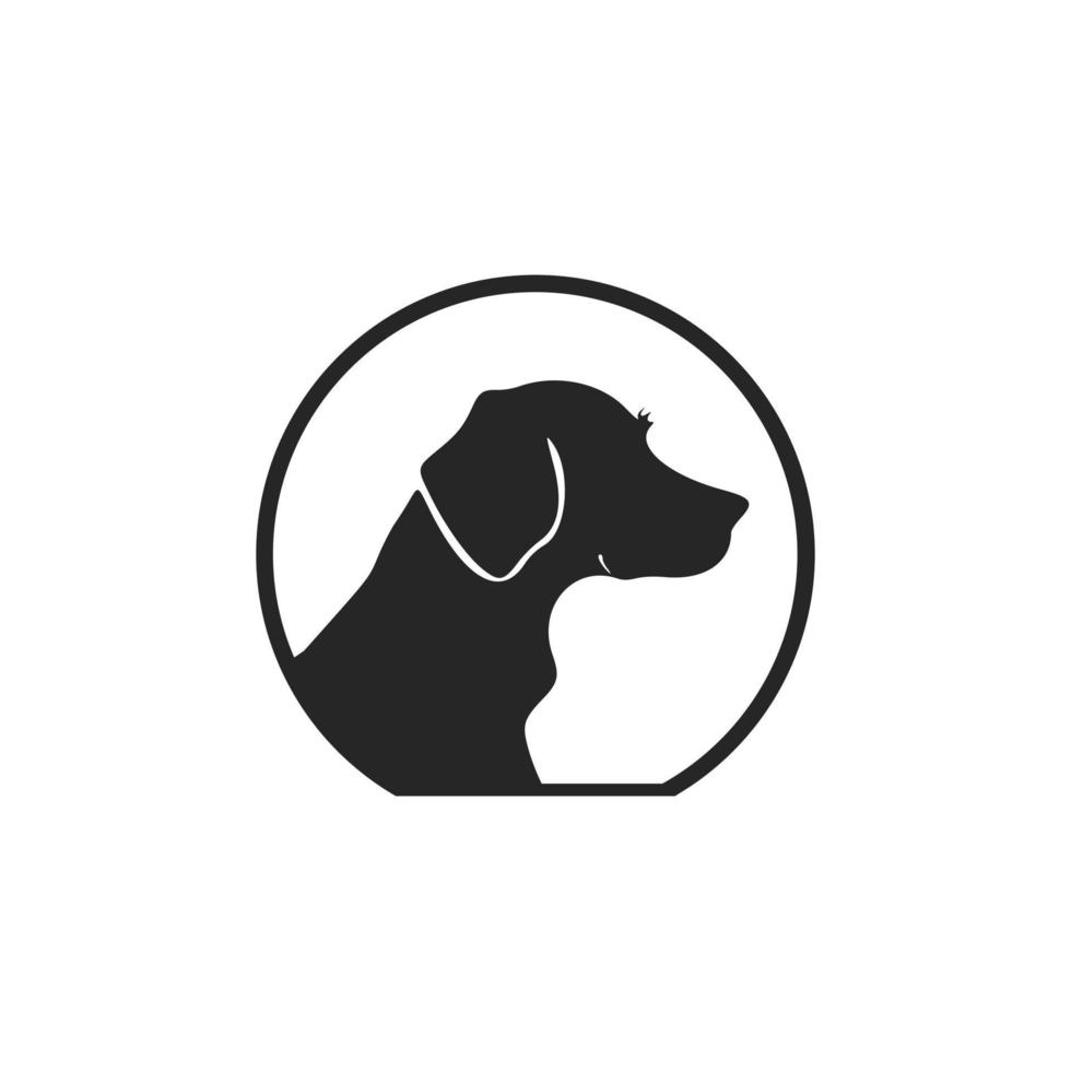 Elegant black white vector logo dog. Isolated.