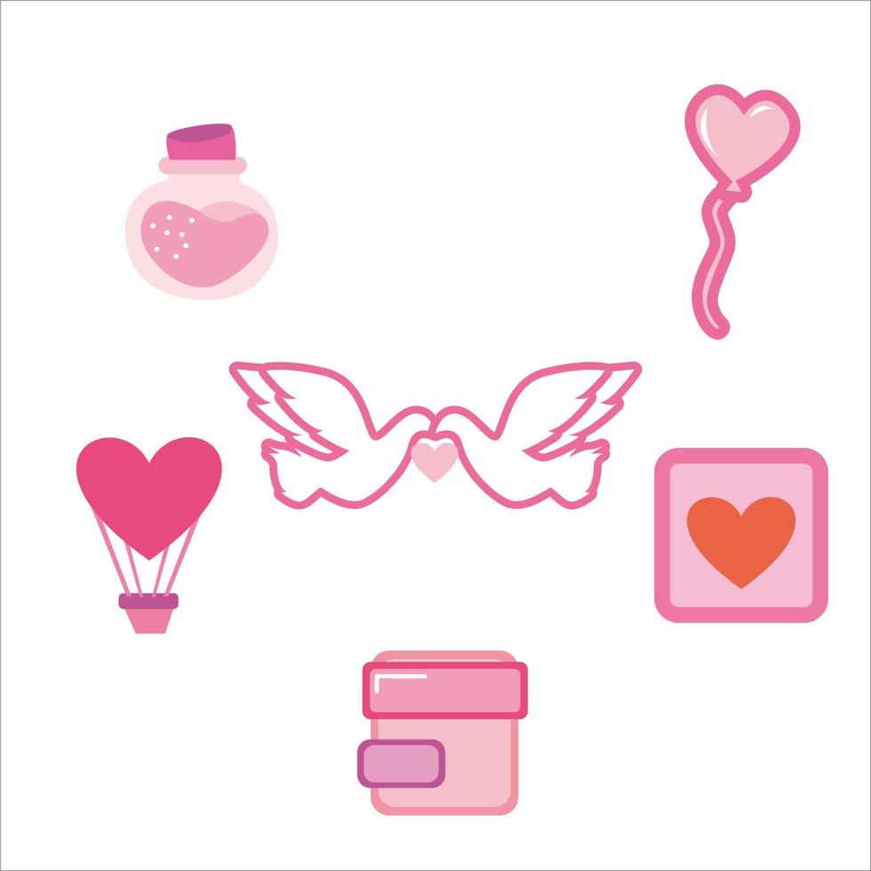 valentine icon and ornament vector