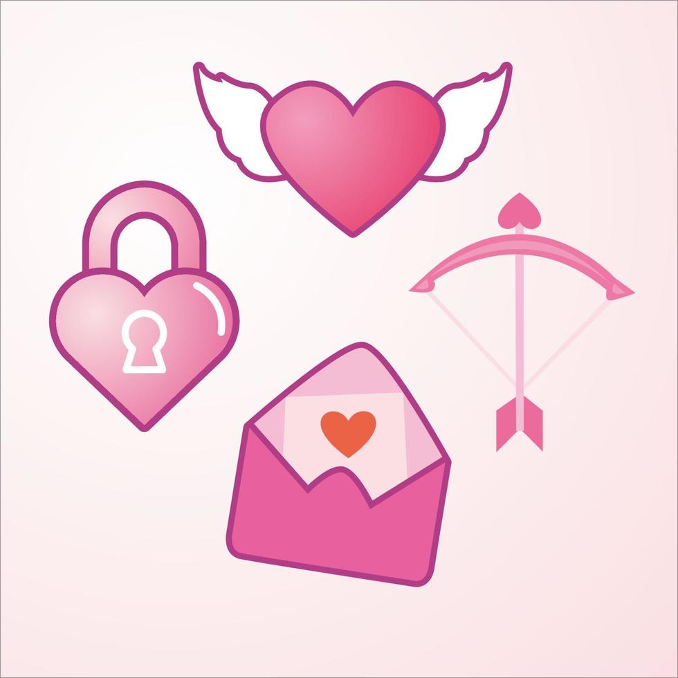 valentine icon and ornament in valentines moment vector