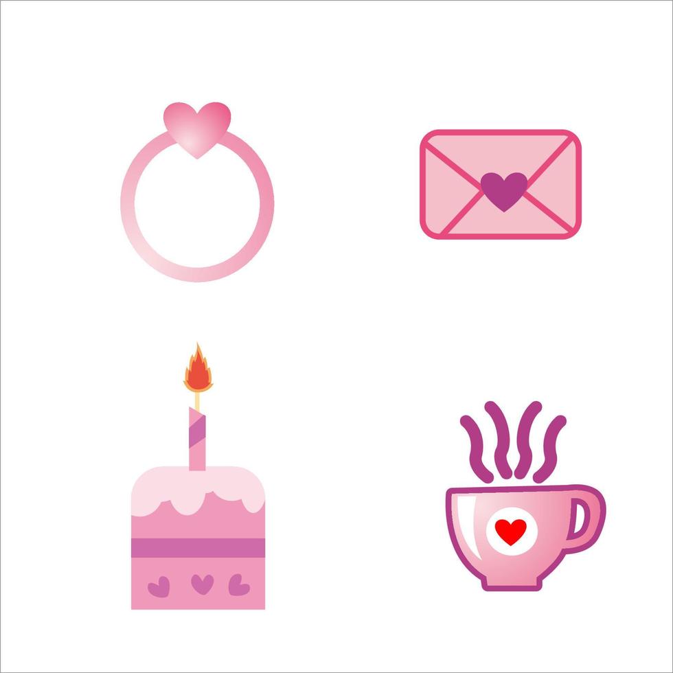 icon design in valentine moment vector