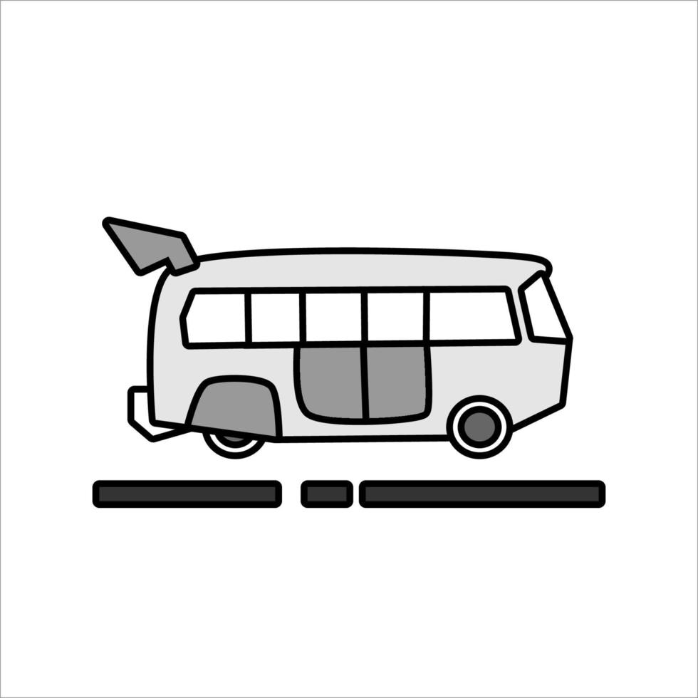 bus design in monochrome line art style vector