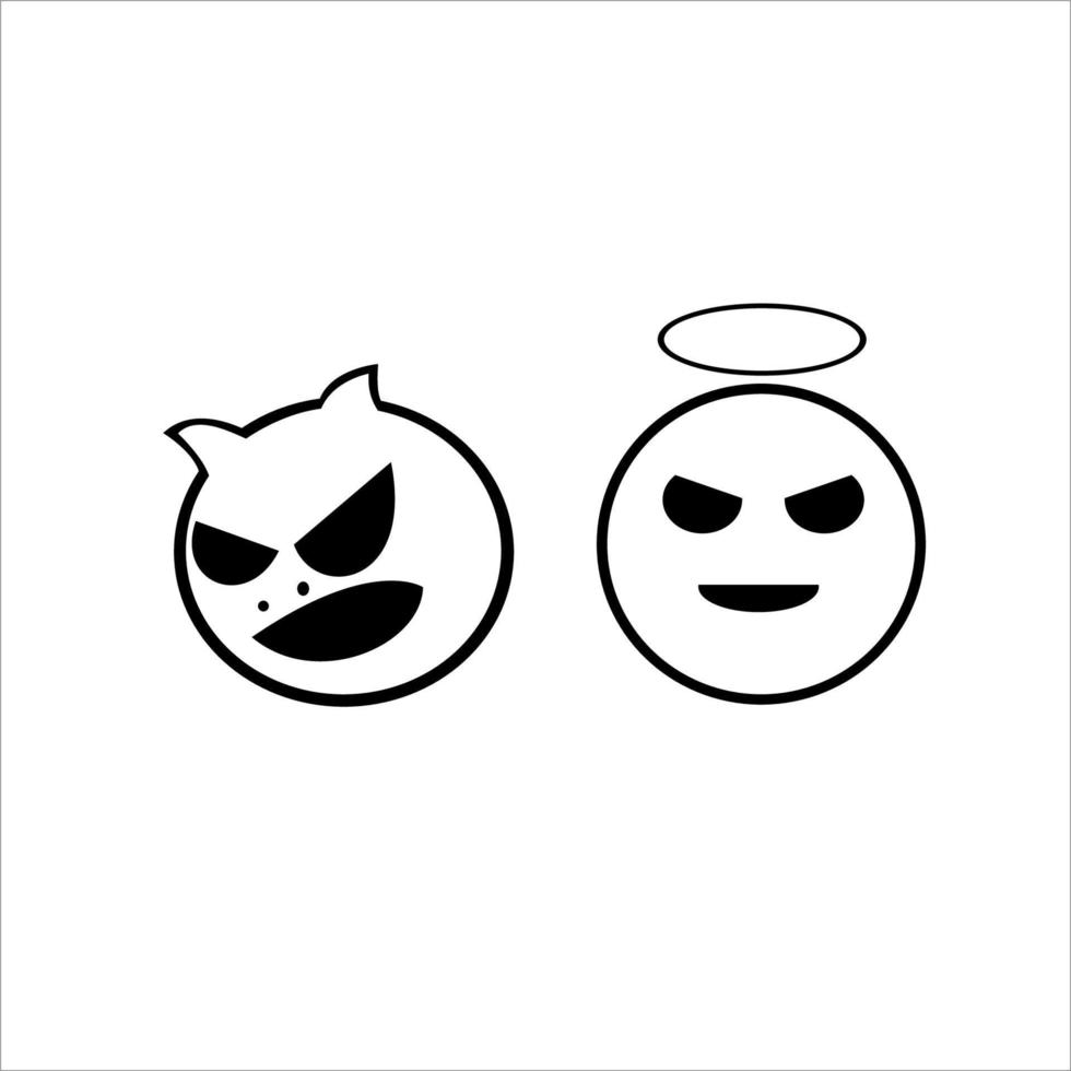 emot icon in monochrome line art style vector