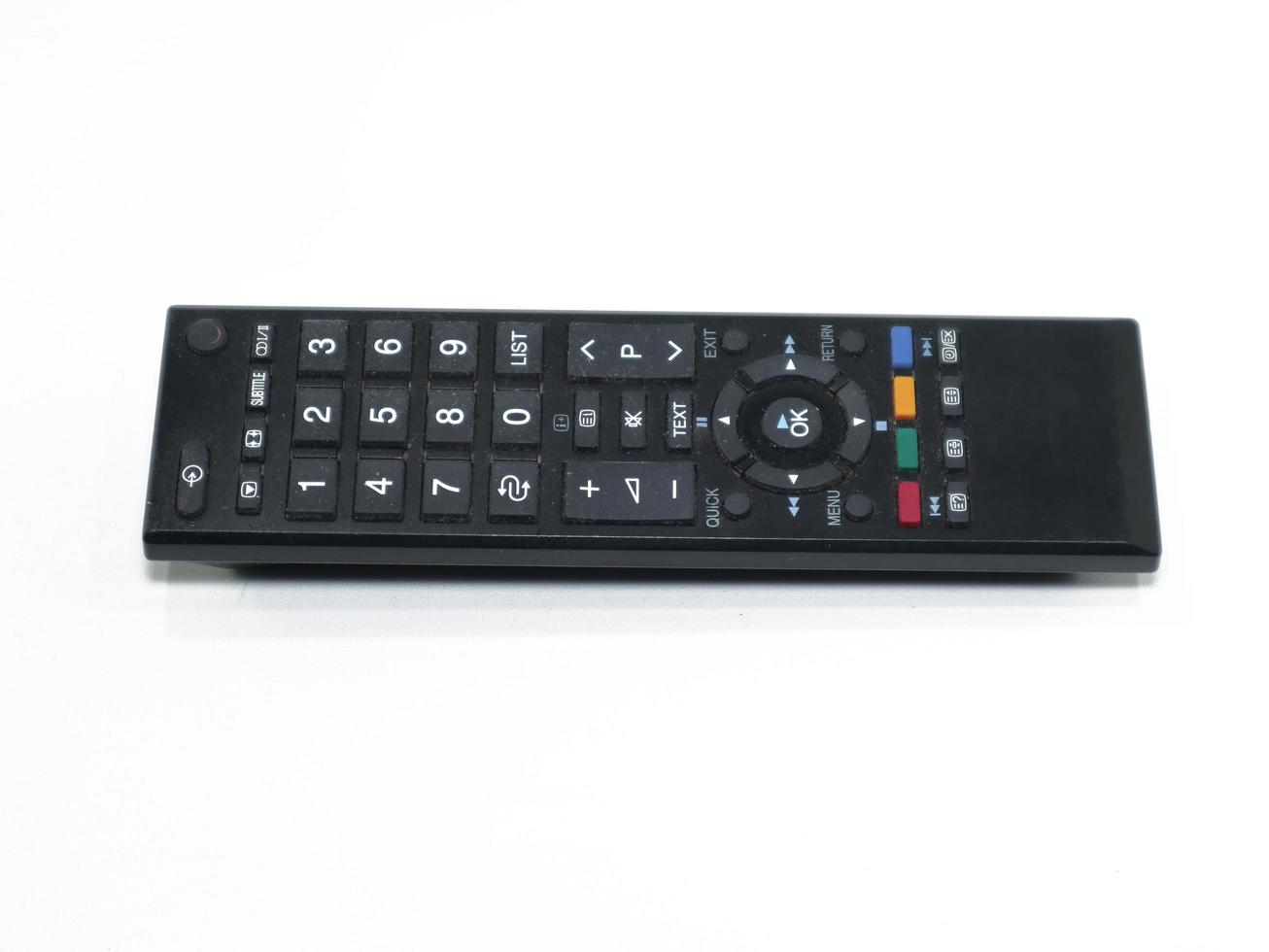 Digital tv remote control on white background photo