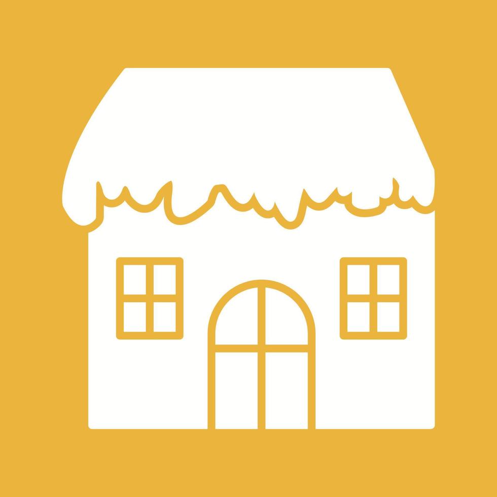 Unique House with Snow Vector Icon