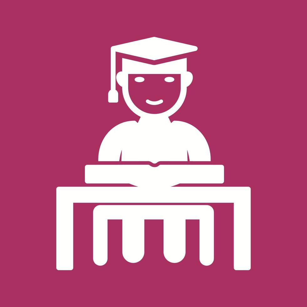 Unique Studying on Desk Vector Icon