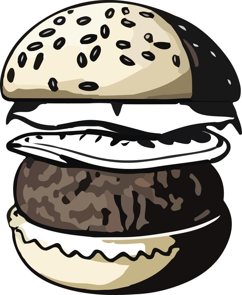 Big Hamburger on White Background, vector