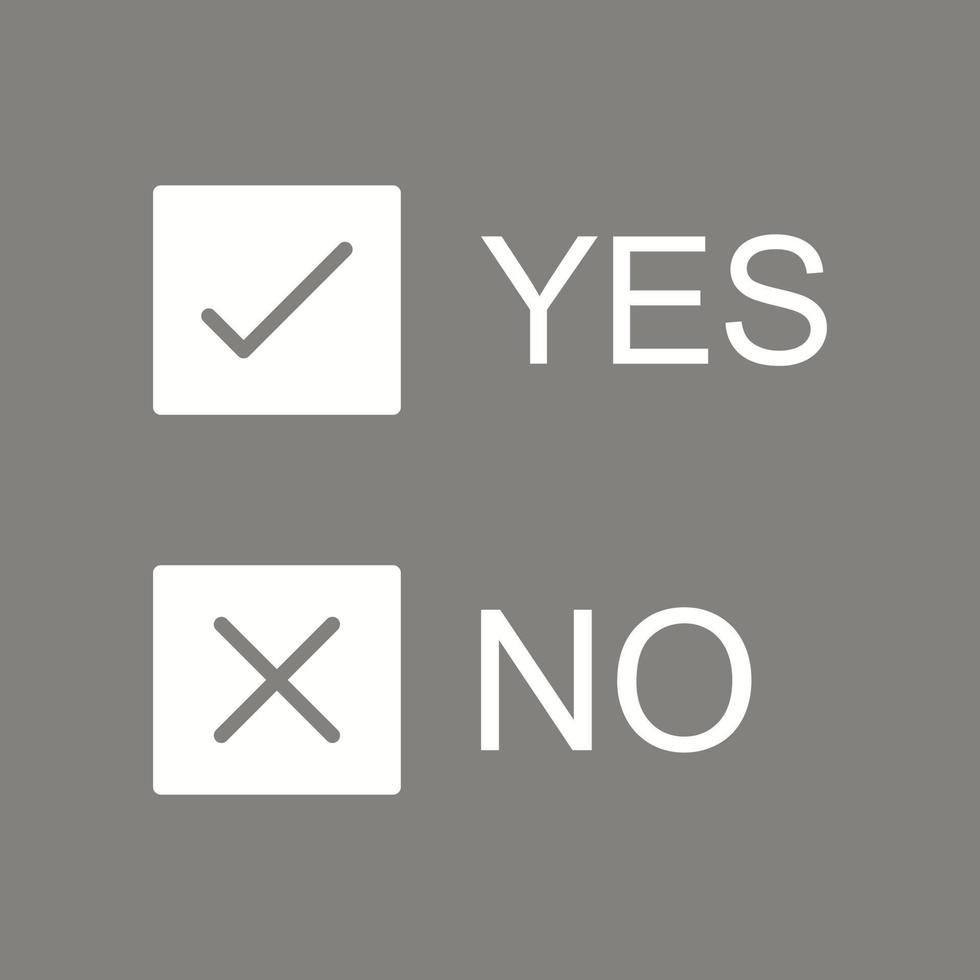 Yes No Option Vector Icon