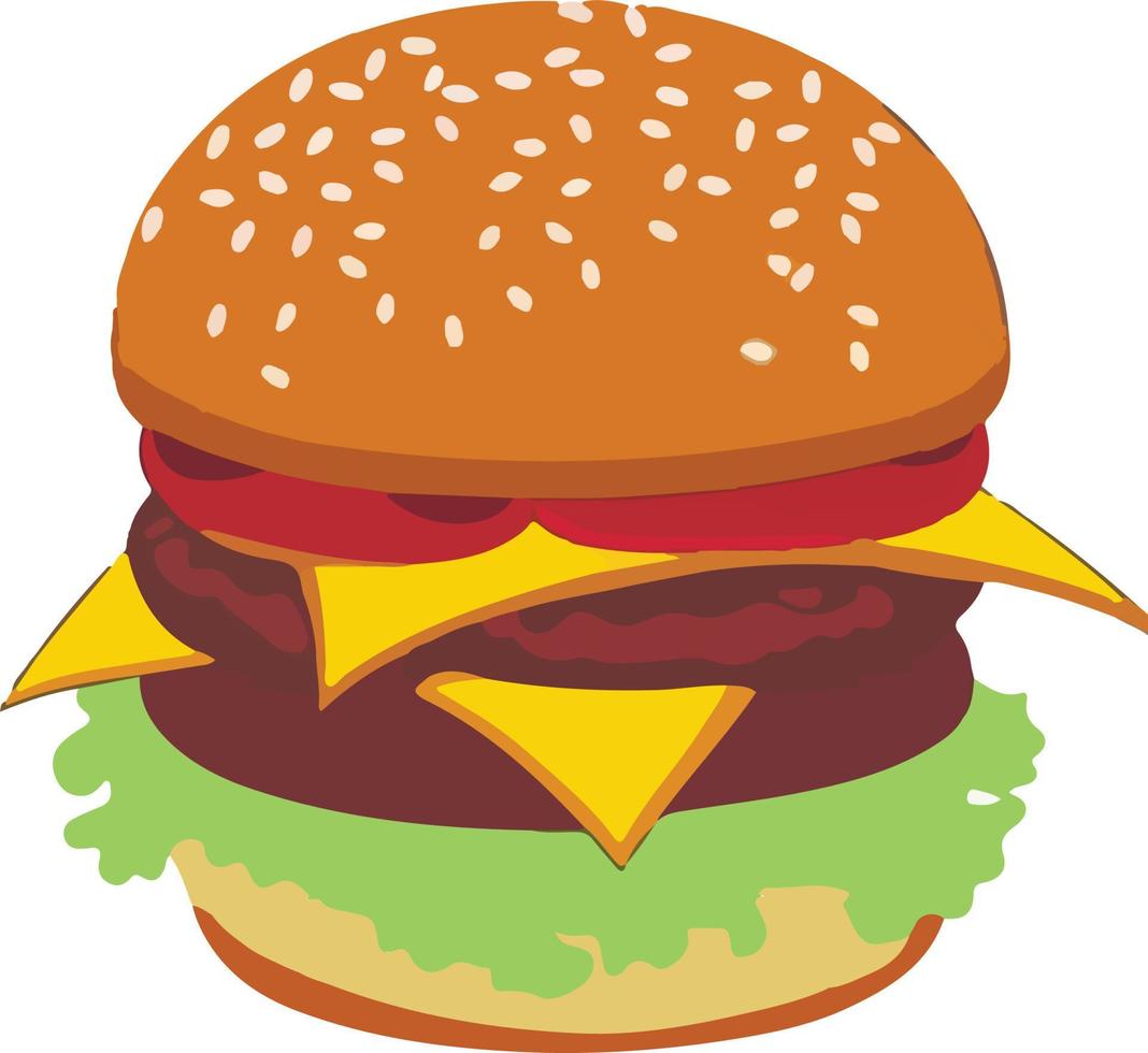 Realistic Cheeseburger Illustration With Sesame Seeds 20207102 Vector Realistic Cheeseburger Illustration With Sesame Seeds 20207102 Vector