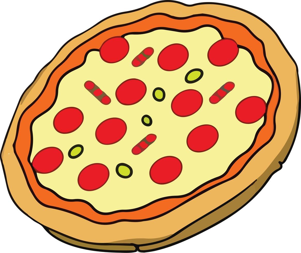 Delicious Pizza with Tomato and Mozzarella vector