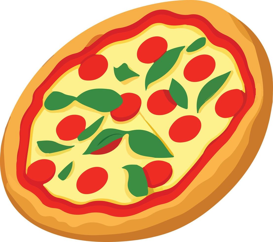 Delicious Pizza with Tomato and Mozzarella vector