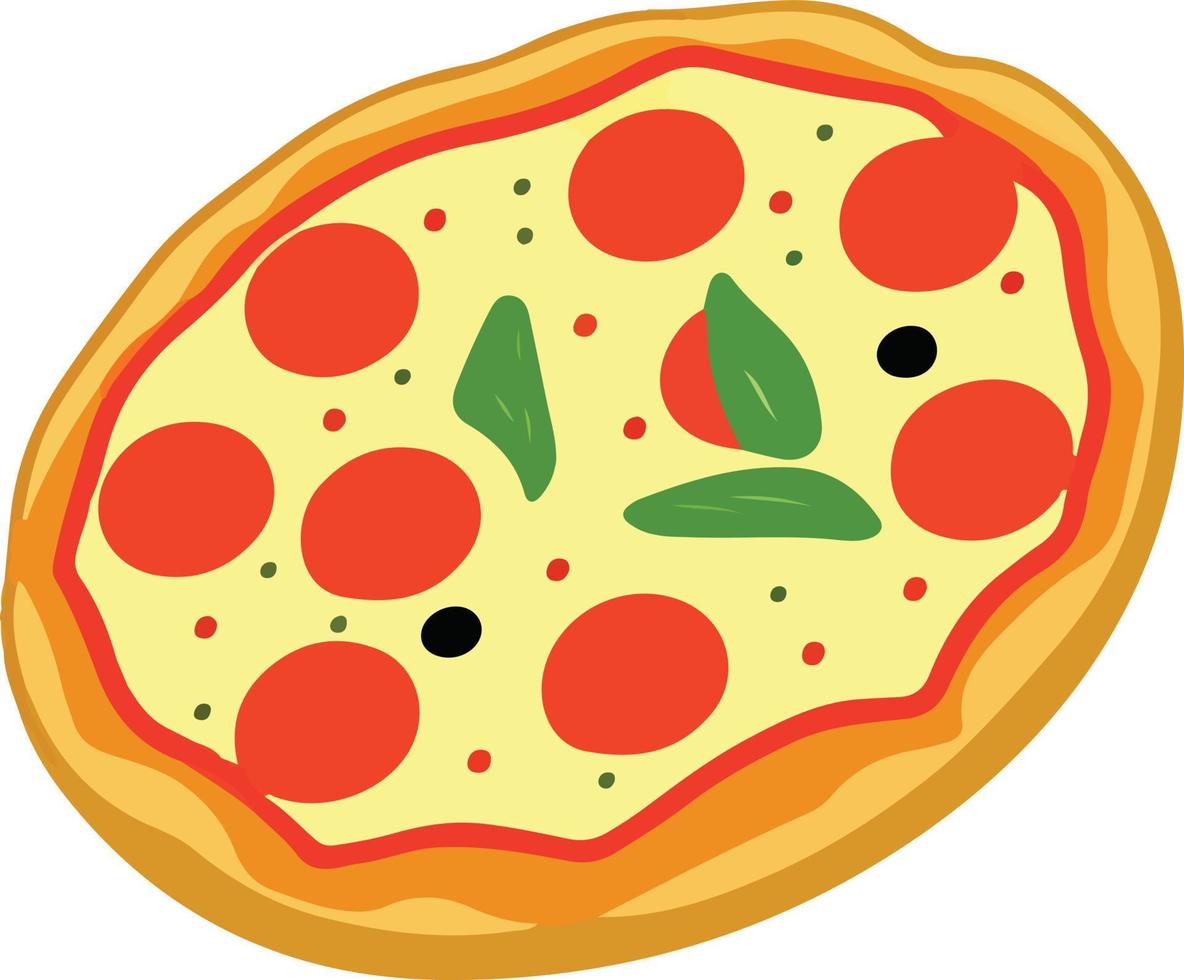 Delicious Pizza with Tomato and Mozzarella vector