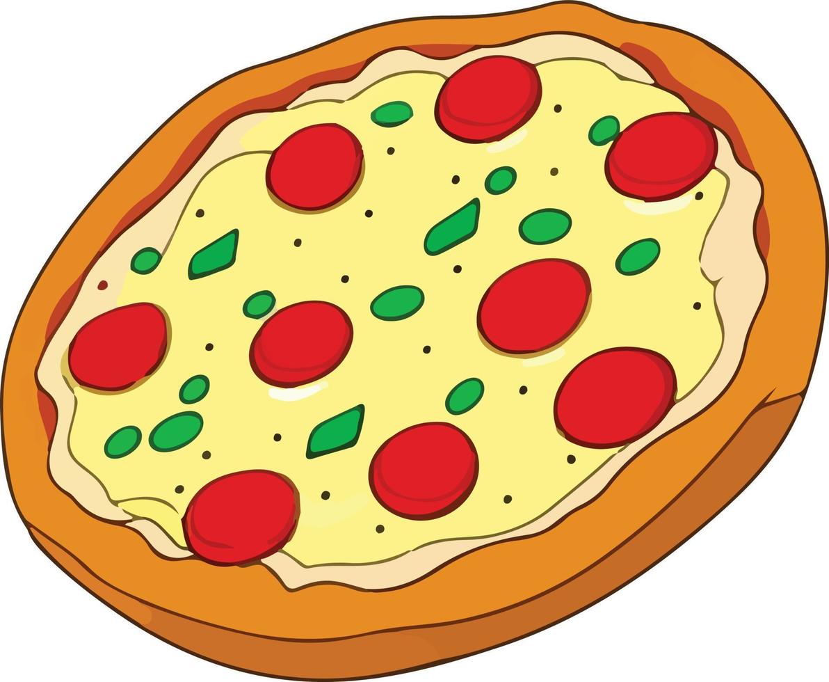 Delicious Pizza with Tomato and Mozzarella vector