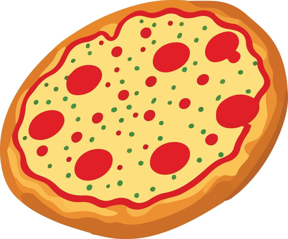 Delicious Pizza with Tomato and Mozzarella vector