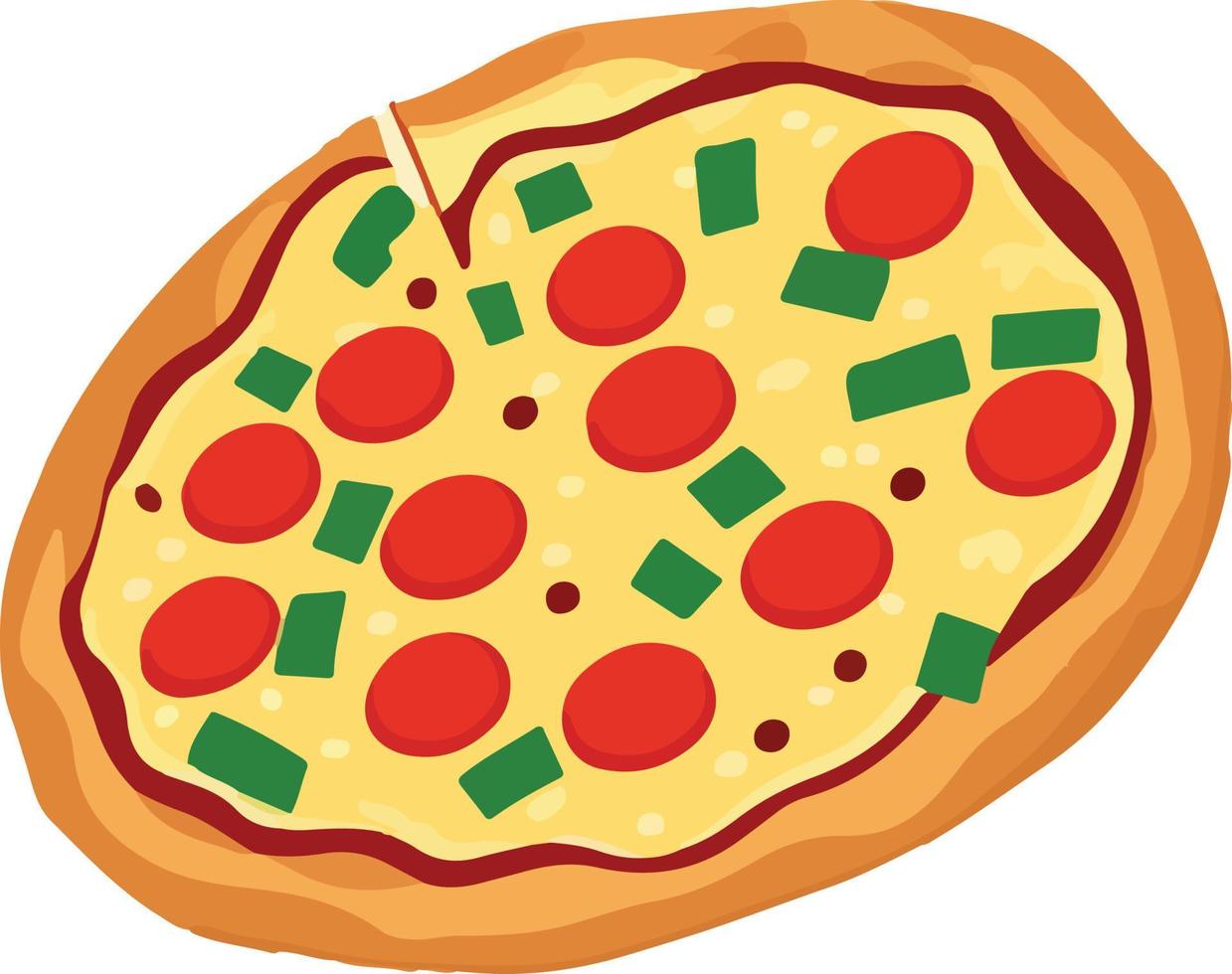 Delicious Pizza with Tomato and Mozzarella vector