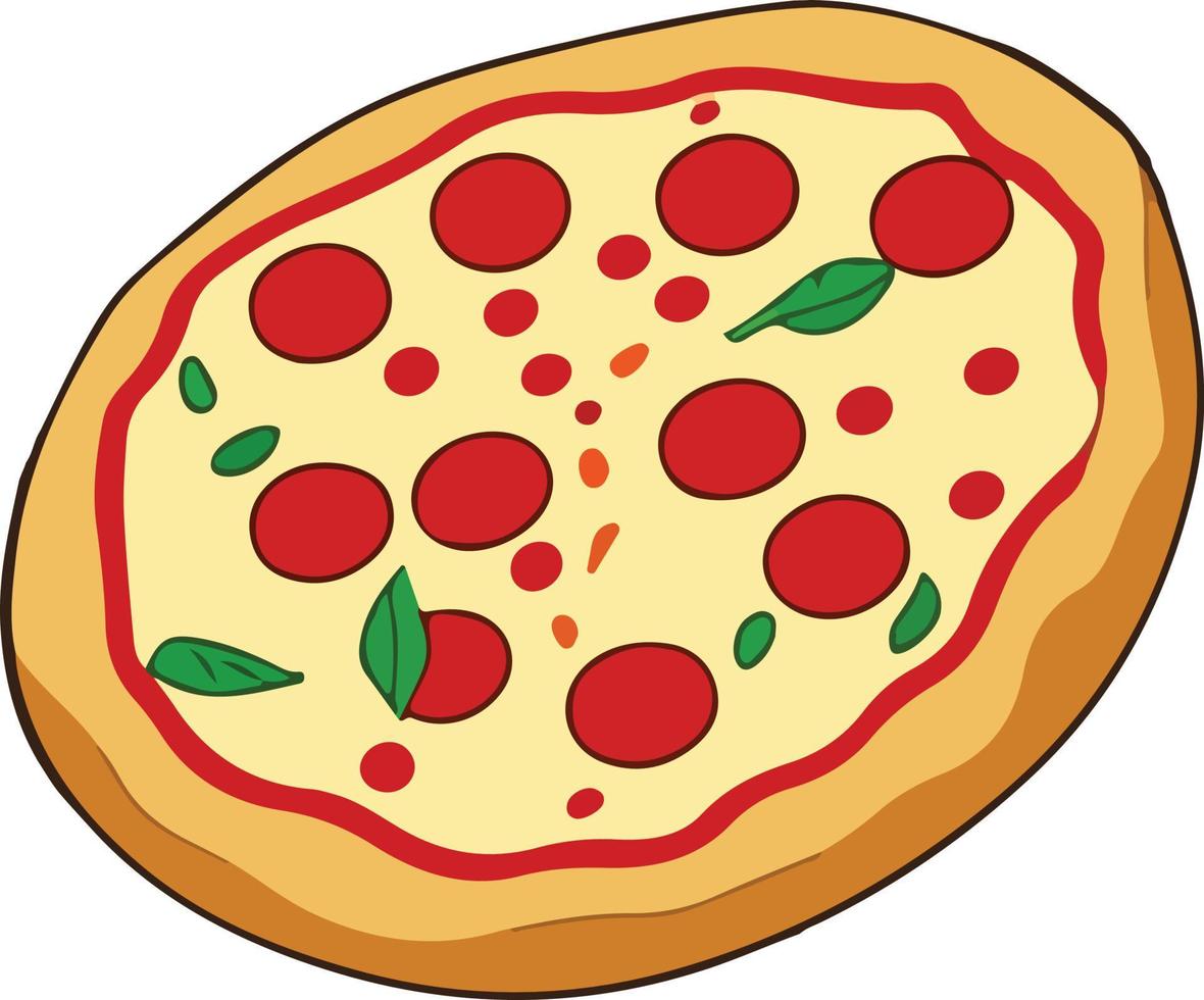 Delicious Pizza with Tomato and Mozzarella vector