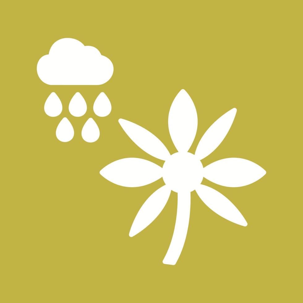 Flower with rain Vector Icon