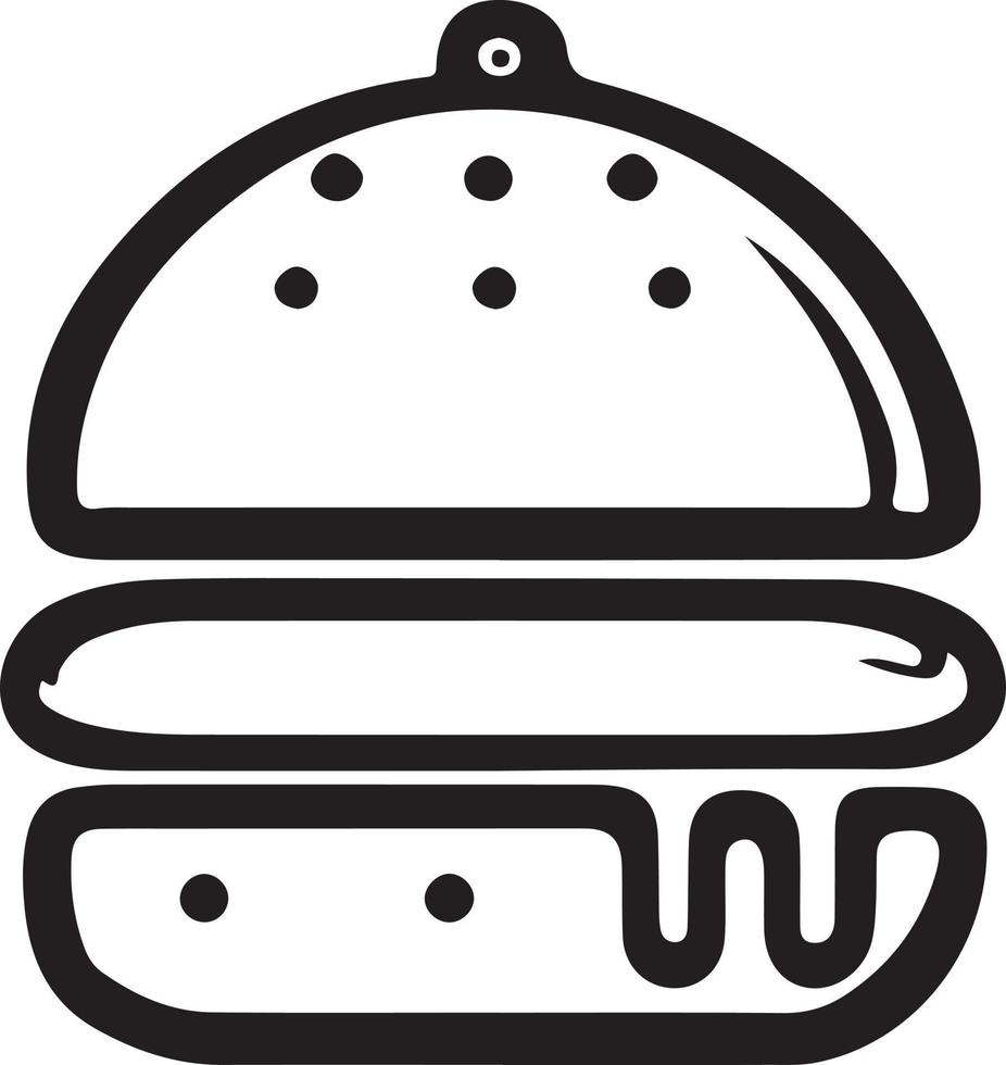 minimalista hamburguesa icono en blanco antecedentes. rápido comida símbolo. vector