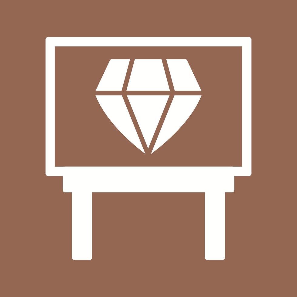 icono de vector de exhibición de diamantes