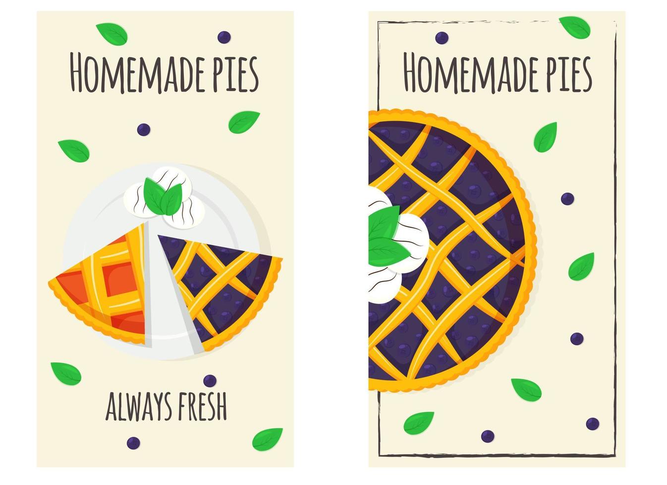 Banner, poster set for bakery with pies. 20207883 Vector Art at Vecteezy