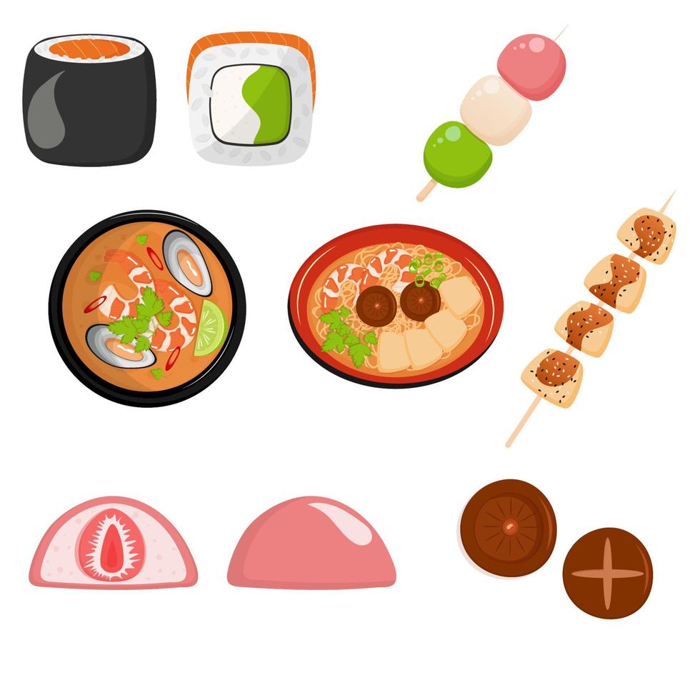 japonés comida colocar. vector ilustración.