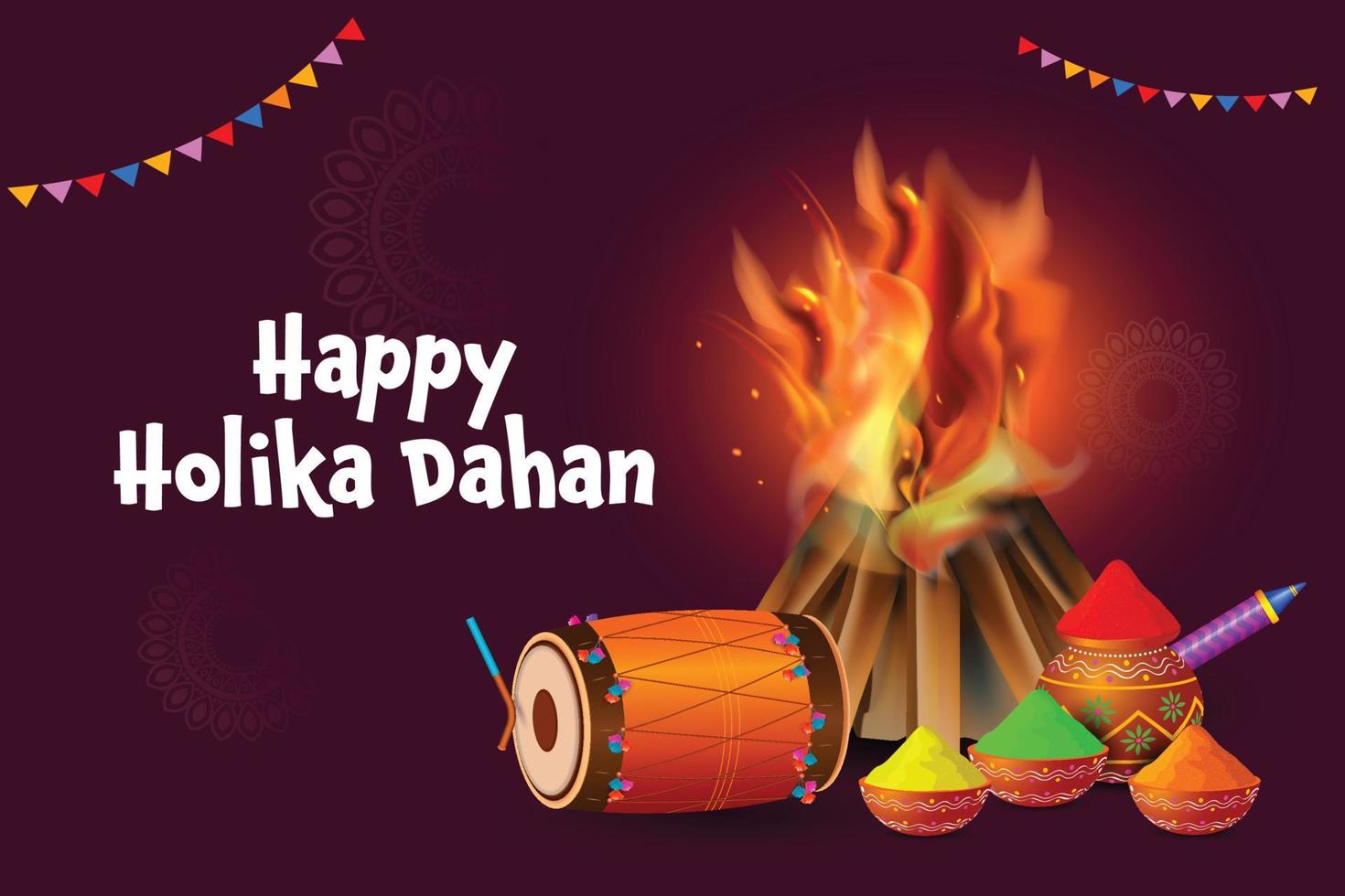 Vector illustration of Happy holika dahan festival