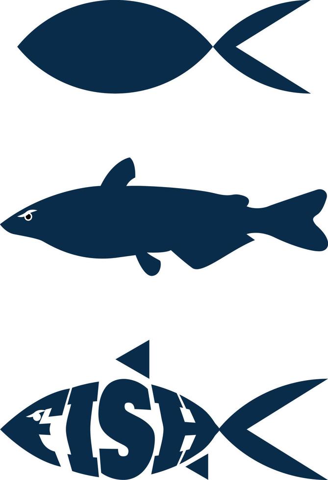 Fish letter logo and shape logo. Fish letter with logo design illustration. Isolated on black background. Fish abstract icon design logo template vector