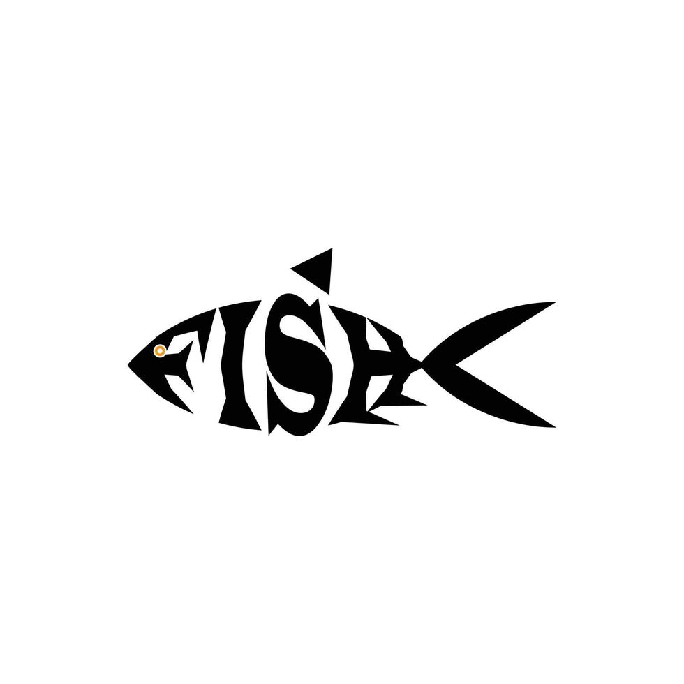 pescado letra con logo diseño ilustración. aislado en negro antecedentes. pescado resumen icono diseño logo modelo vector