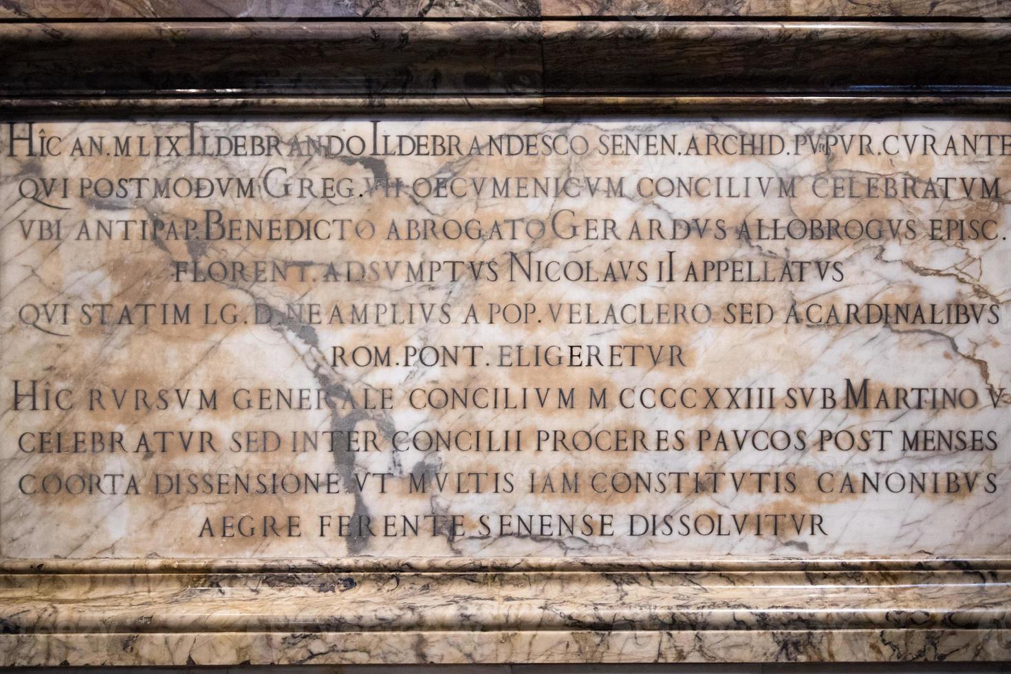 funerary latin inscription on tomb photo