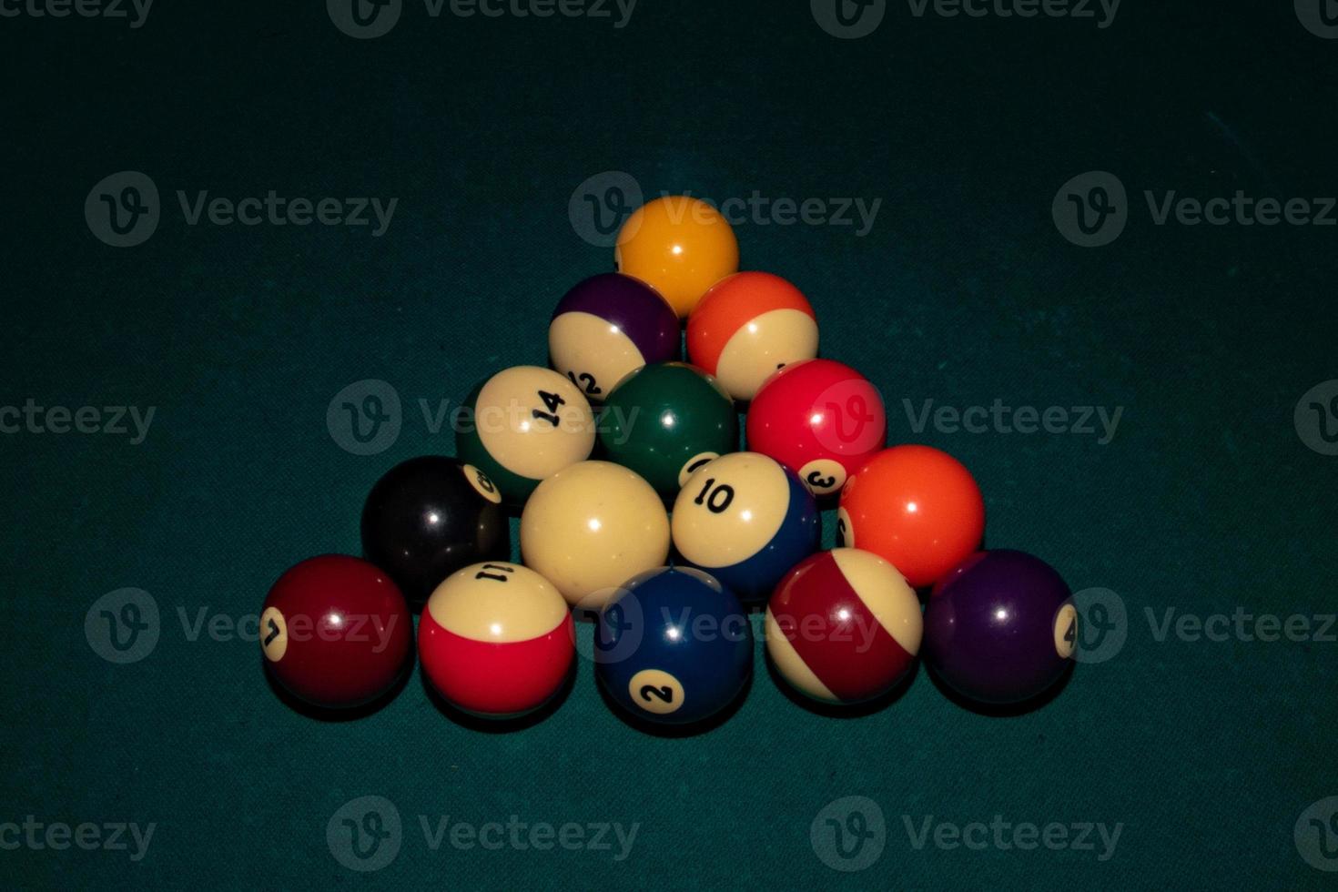 Pool billiard old eight balls table photo