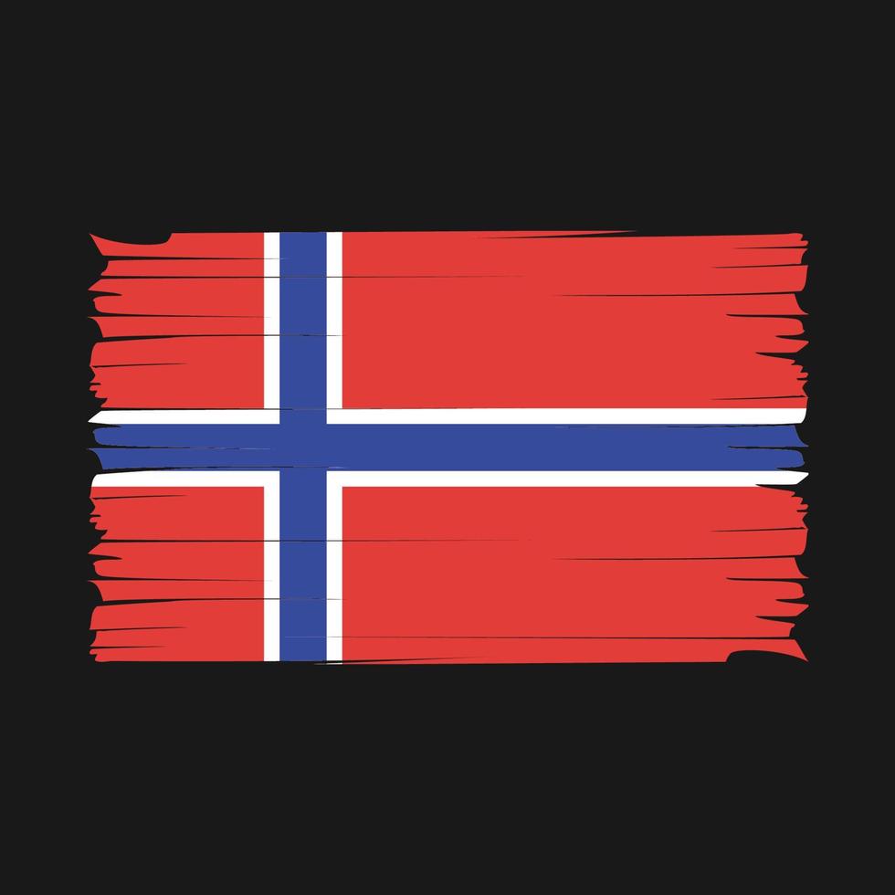 vector de pincel de bandera de noruega