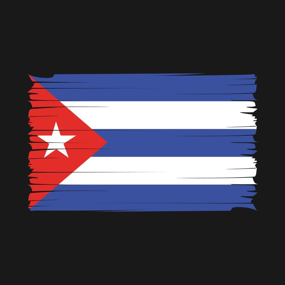 Cuba Flag Brush Vector