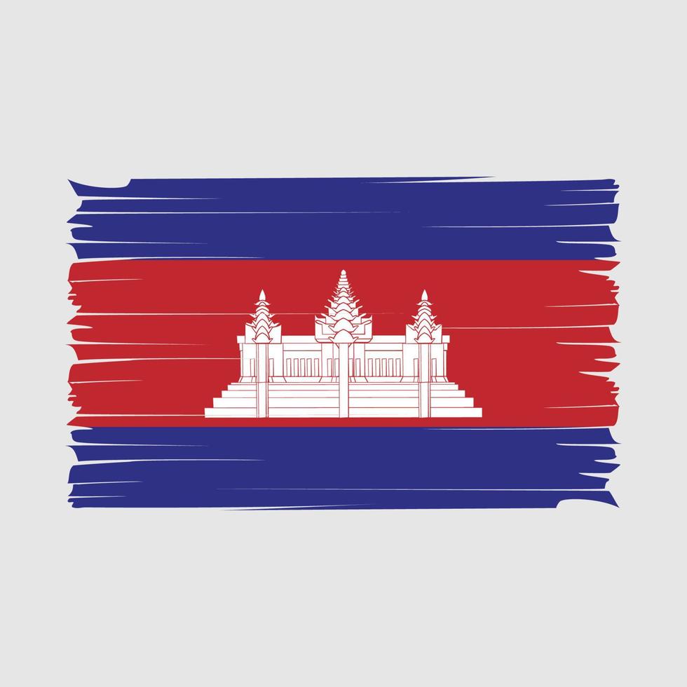 Cambodia Flag Brush Vector