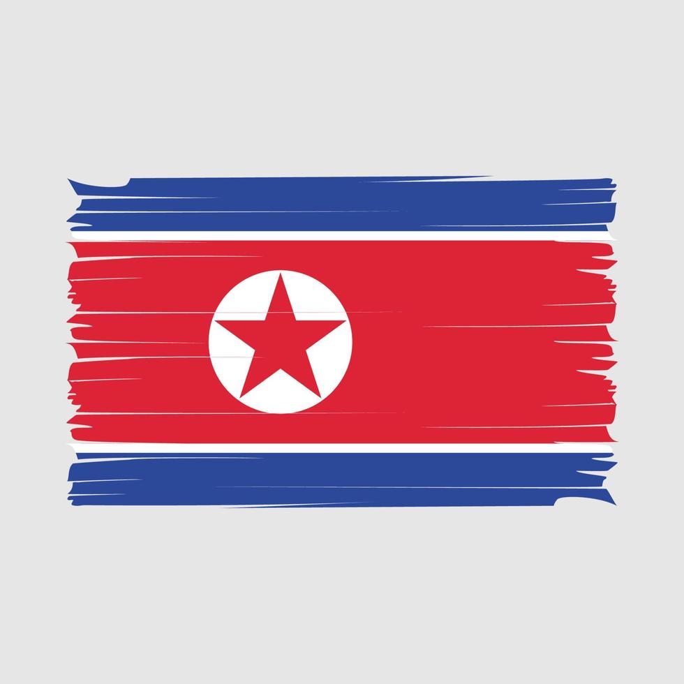 North Korea Flag Brush Vector