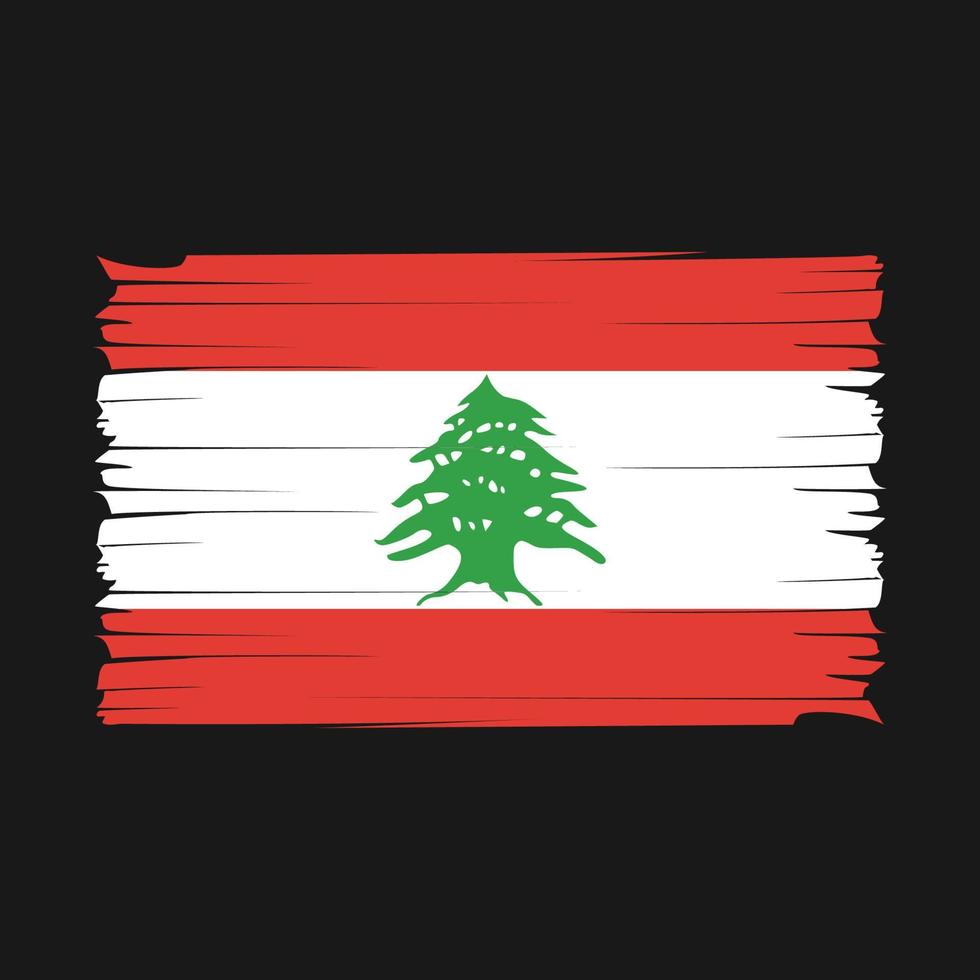 Lebanon Flag Brush Vector